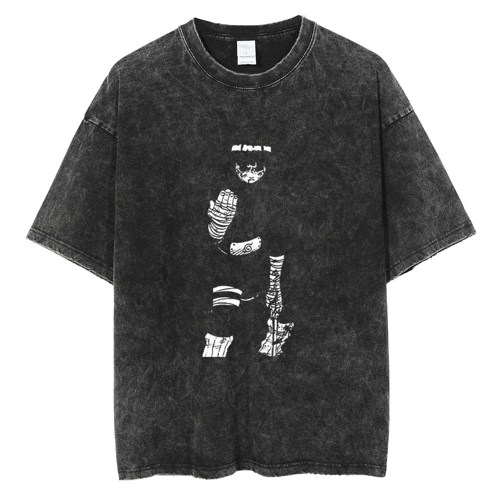 Morukai "Rock Lee Stance" Naruto Vintage Washed Oversized T-Shirt