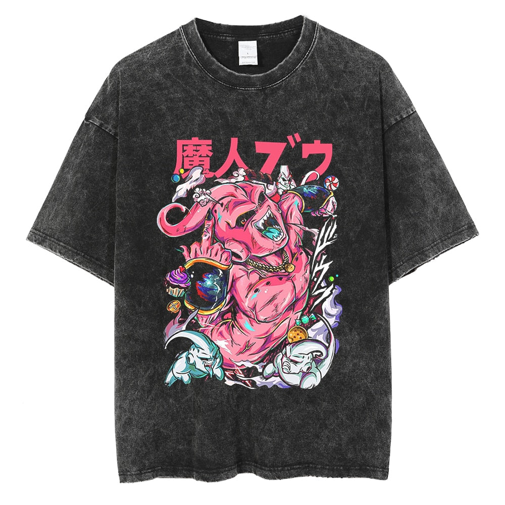 Morukai "Kid Buu" Dragon Ball Vintage Washed Oversized T-Shirt