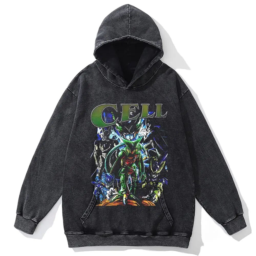 Morukai "Cell Perfect Warrior" Dragon Ball Vintage Oversized Hoodie
