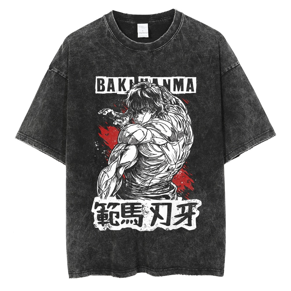 Morukai "Baki Hanma Son of Ogre" Baki Vintage Washed Oversized T-Shirt V1