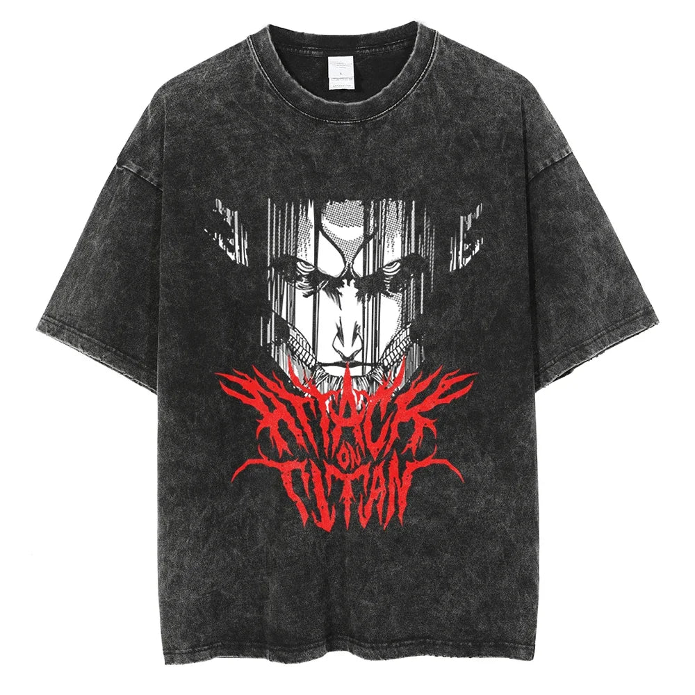 Morukai "Eren Yeagar Doomsday Titan" Attack on Titan Vintage Washed Oversized T-Shirt