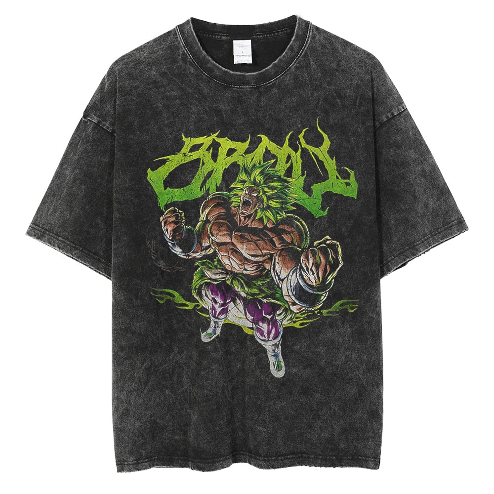 Morukai "Broly Legendary Saiyan" Dragon Ball Vintage Washed Oversized T-Shirt