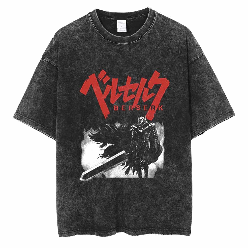 Morukai "Guts Berserker Armor" Berserk Vintage Washed Oversized T-Shirt V5