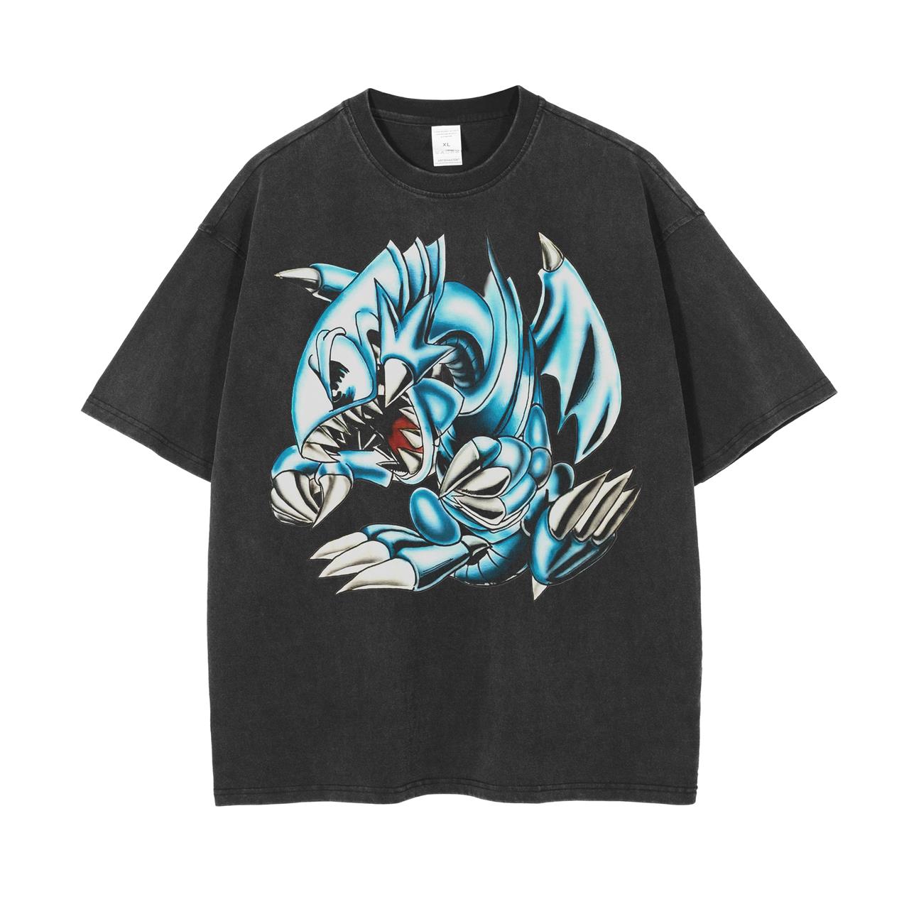 Morukai "Blue-Eyes Toon Dragon" Yu-Gi-Oh! Vintage Washed Oversized T-Shirt