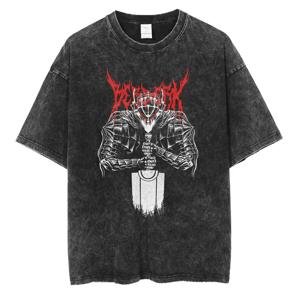 Morukai "Guts Berserker Armor" Berserk Vintage Washed Oversized T-Shirt V6