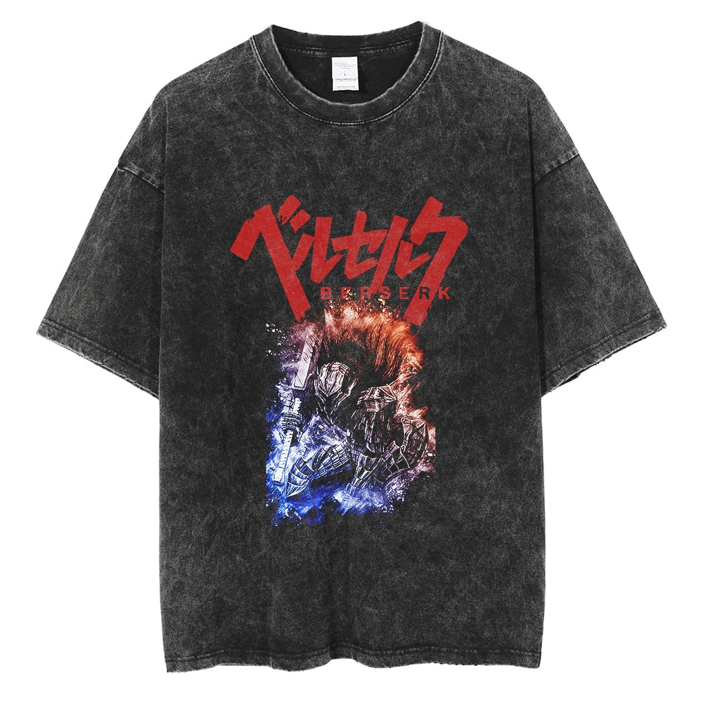 Morukai "Guts Berserker Armor" Berserk Vintage Washed Oversized T-Shirt V4
