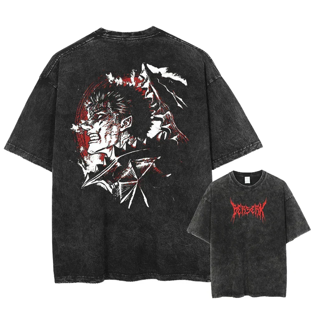 Morukai "Guts Beast of Darkness" Berserk Vintage Washed Oversized T-Shirt V1