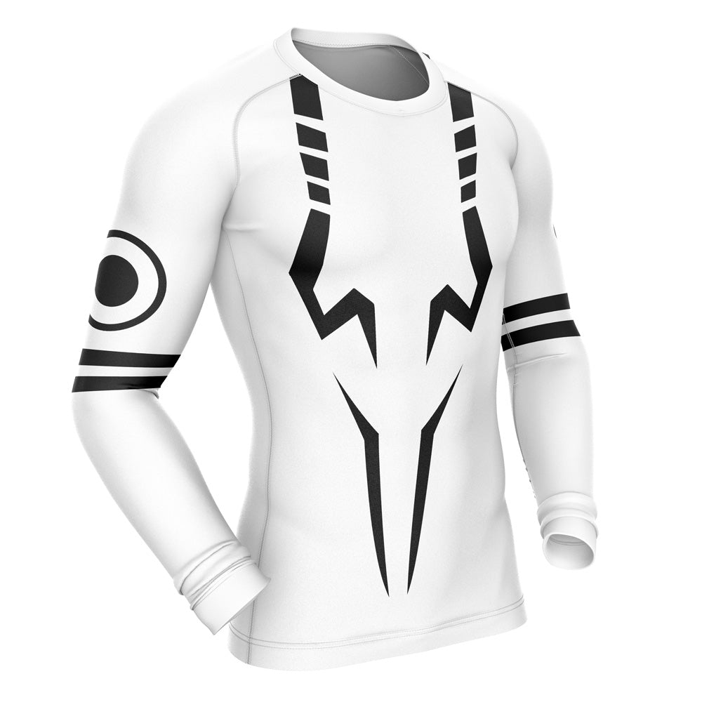 Morukai "Sukuna Black Marks Jujutsu Kaisen Long Sleeve Rash Guard Compression