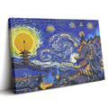 Morukai "Village on Fire Gintama Starry Night Canvas Print Wall Art