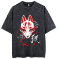 Morukai "Fox Mask" Demon Slayer Vintage Washed Oversized T-Shirt