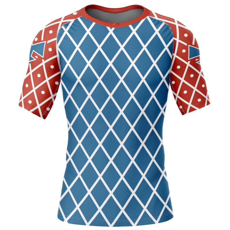 Morukai "Guido Mista" Jojo's Bizarre Adventure Short Sleeve Rash Guard Compression Shirt