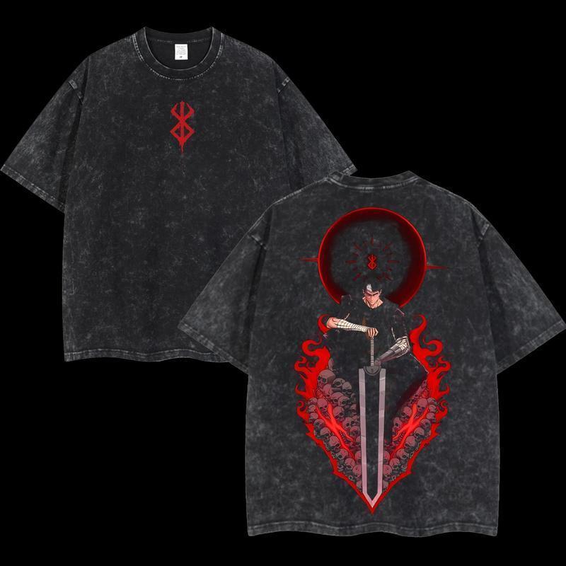 Morukai "Guts Black Swordsman" Berserk Vintage Washed Oversized T-Shirt