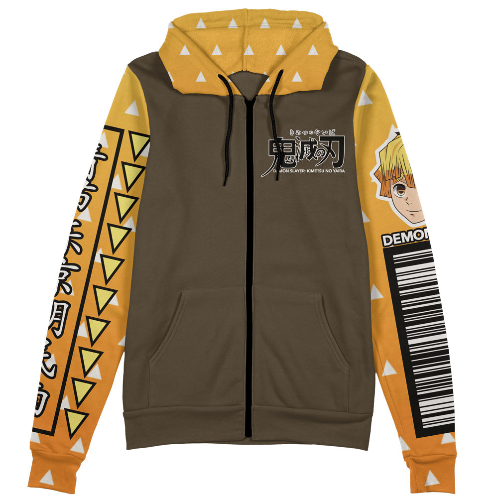 Morukai "Zenitsu Agatsuma" Demon Slayer: Kimetsu no Yaiba Streetwear Zip Hoodie Jacket