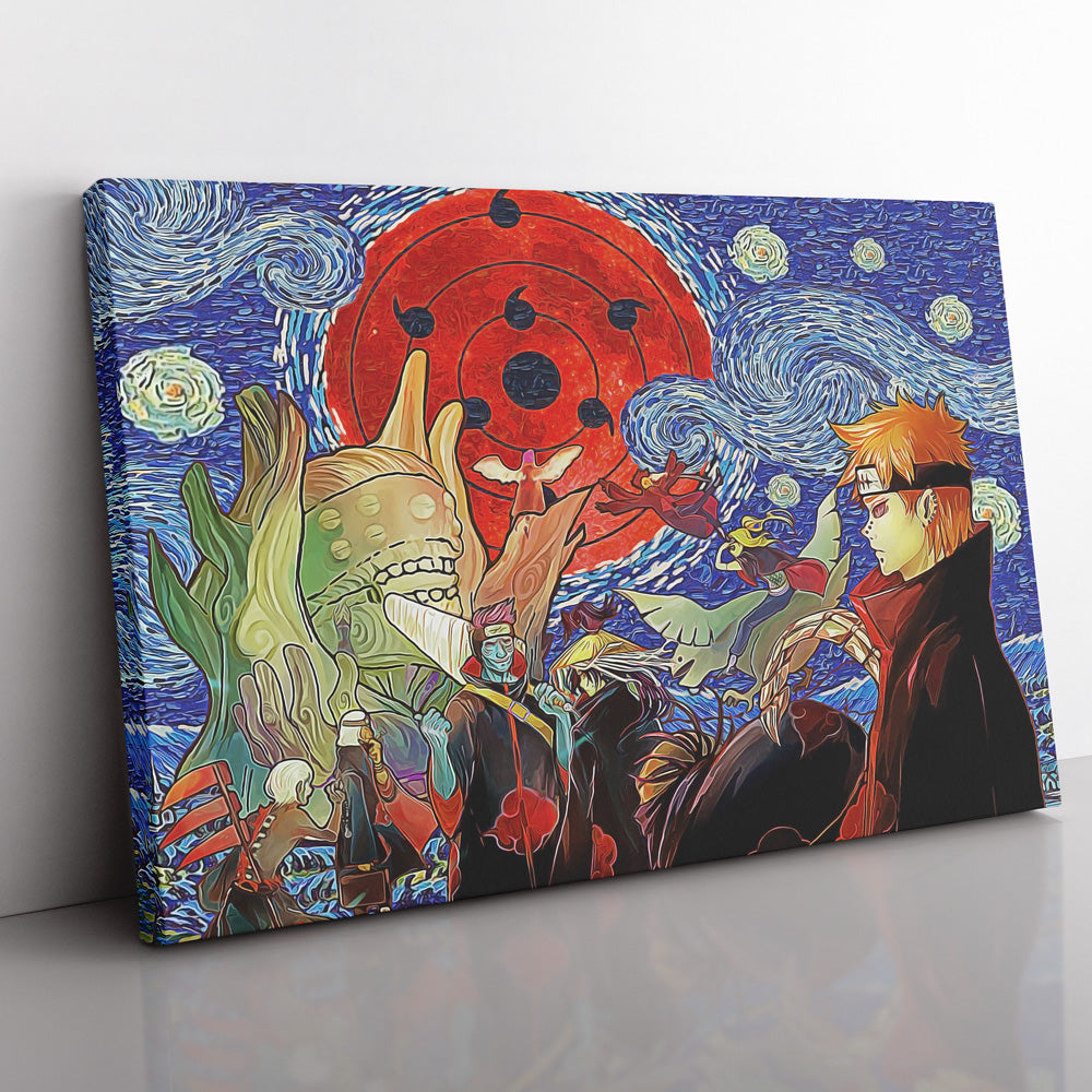 Morukai "Akatsuki Infinite Tsukuyomi Naruto Starry Night Canvas Print Wall Art