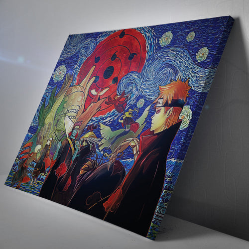 Morukai "Akatsuki Infinite Tsukuyomi Naruto Starry Night Canvas Print Wall Art