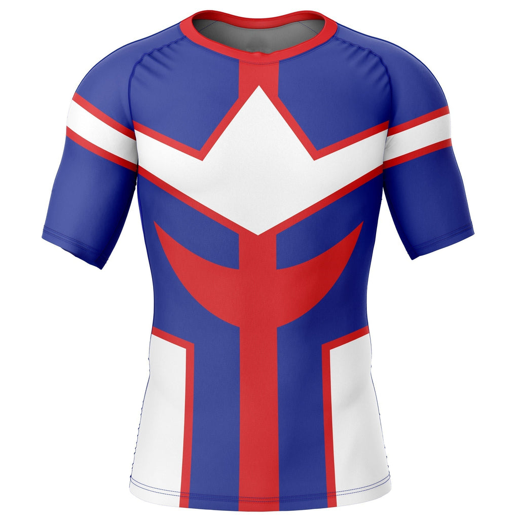 Morukai "All Might" My Hero Academia Short Sleeve Rash Guard Compression Shirt