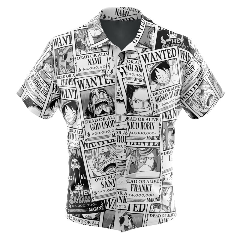 Morukai "Straw Hat Pirates Wanted" One Piece Hawaiian Shirt