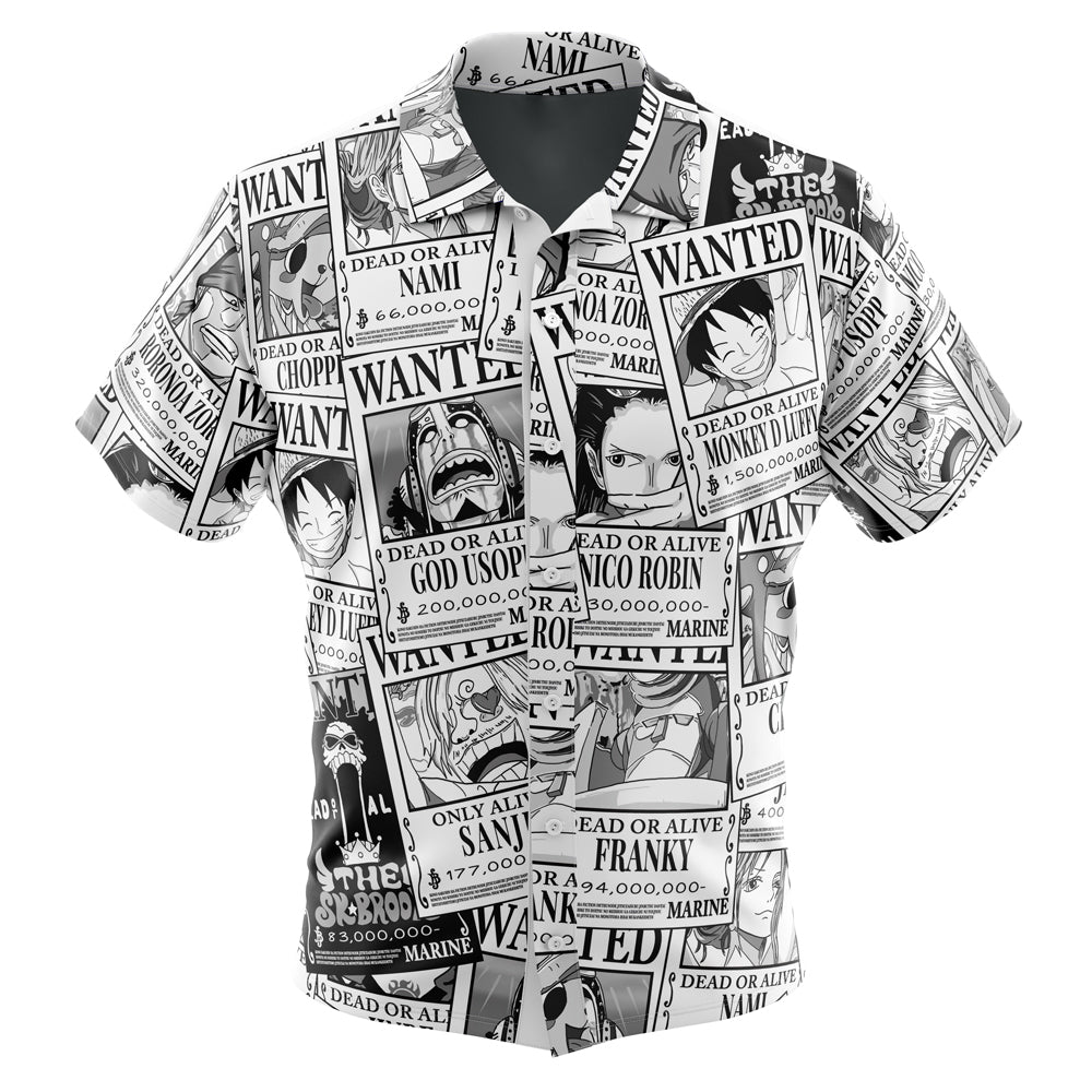 Morukai "Straw Hat Pirates Wanted" One Piece Hawaiian Shirt