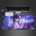 Morukai "Anime Girl, Butterflies, Cat" Original Gaming Mouse Pad