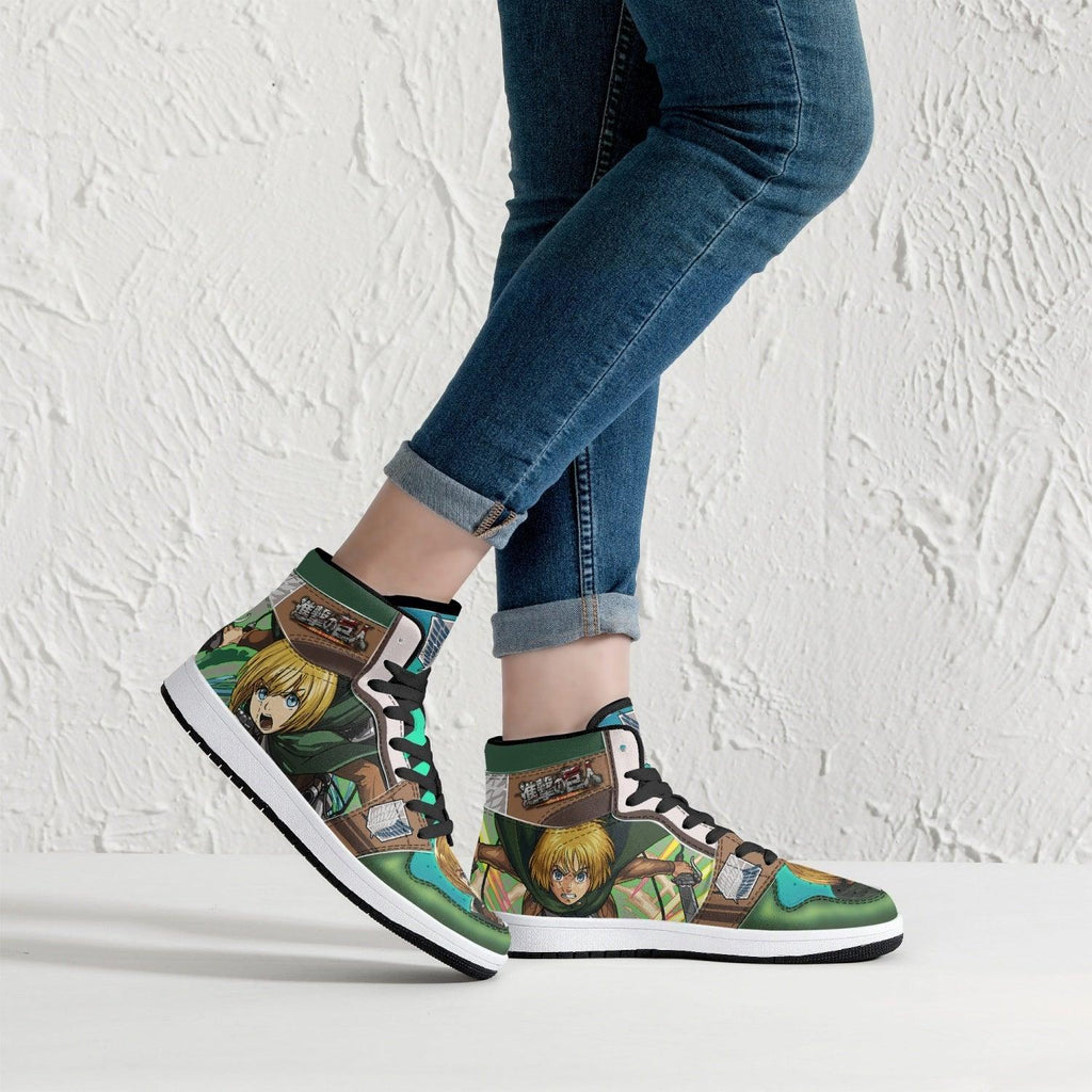 Morukai "Armin Arlert Survey Corps Shingeki no Kyojin V2 Mid 1 Basketball Shoes
