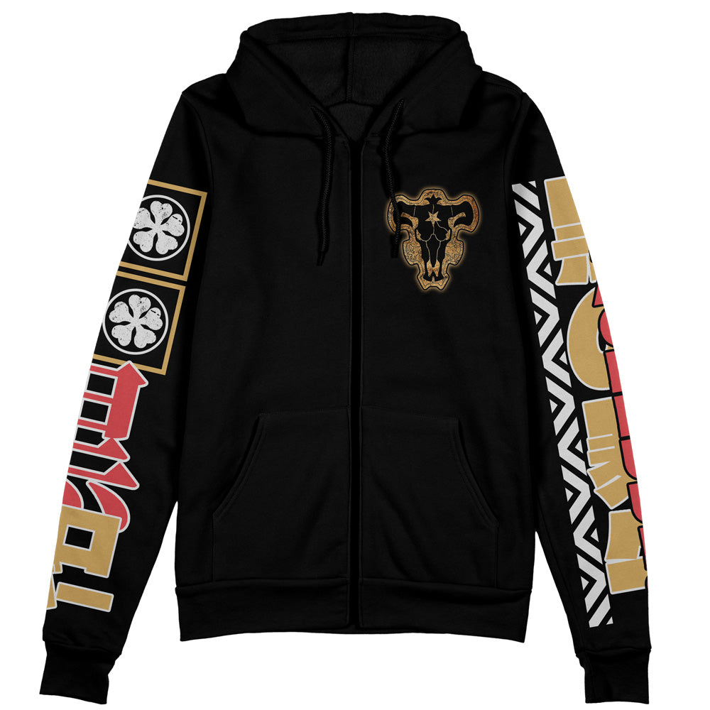 Morukai "Asta V2 Black Clover Streetwear Zip Hoodie Jacket