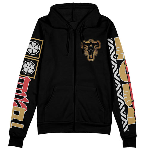 Morukai "Asta V2 Black Clover Streetwear Zip Hoodie Jacket