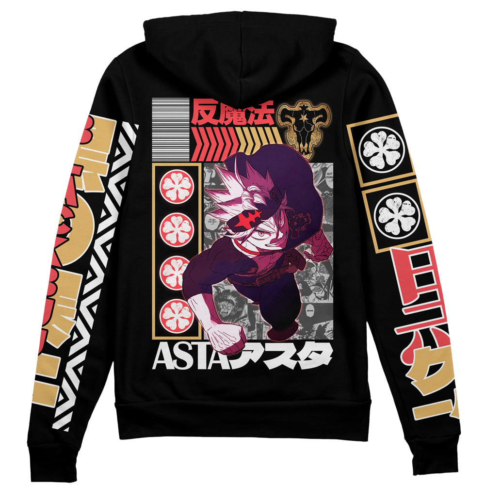 Morukai "Asta V2 Black Clover Streetwear Zip Hoodie Jacket