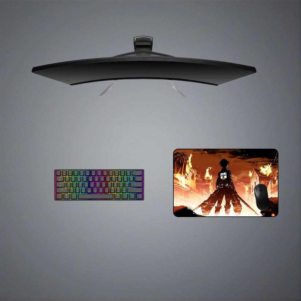 Morukai "Eren Fire Poster" Attack on Titan Gaming Mouse Pad