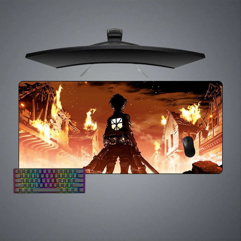 Morukai "Eren Fire Poster" Attack on Titan Gaming Mouse Pad