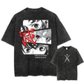 Morukai "Tanjiro Kamado, Zenitsu Agatsuma & Inosuke Hashibira" Demon Slayer Kimetsu no Yaiba Vintage Washed Oversized T-Shirt