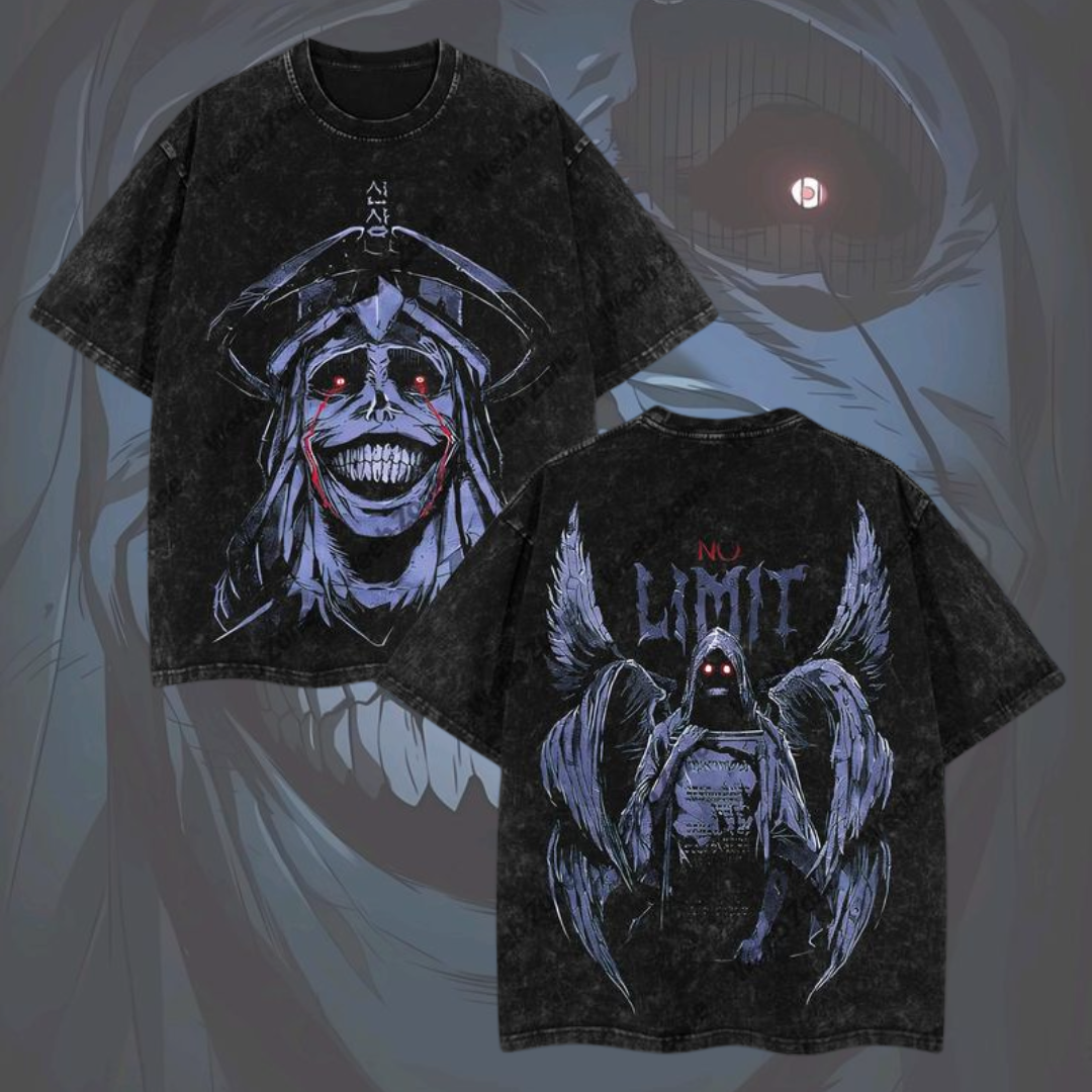 Morukai "Statue of God" Solo Leveling Vintage Washed Oversized T-Shirt V1