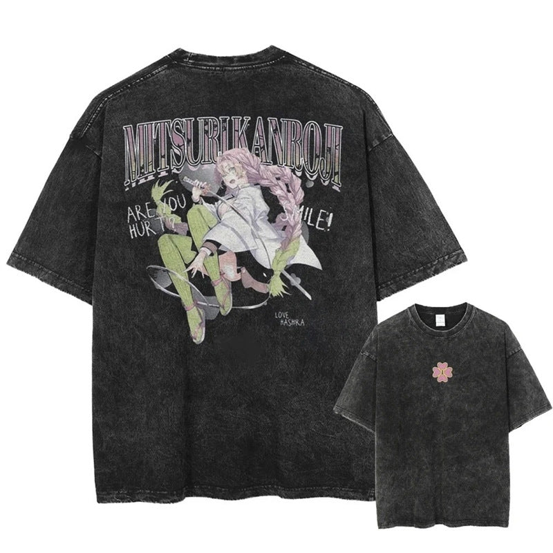 Morukai "Mitsuri Kanroji" Demon Slayer Kimetsu no Yaiba Vintage Washed Oversized T-Shirt