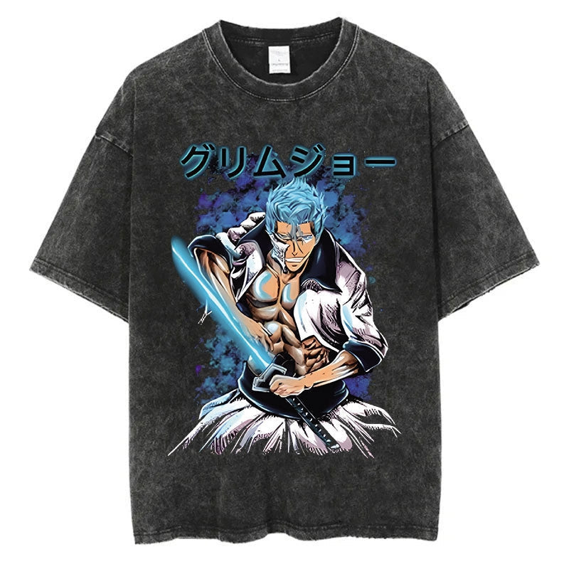 Morukai "Grimmjow Jaegerjaquez" Bleach Vintage Washed Oversized T-Shirt
