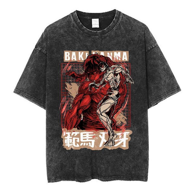 Morukai "Baki Hanma" Baki Hanma Vintage Washed Oversized T-Shirt