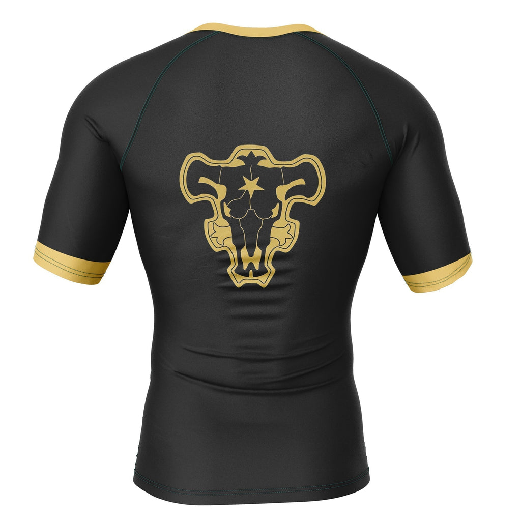 Morukai "Black Bull Black Clover Short Sleeve Rash Guard Compression Shirt