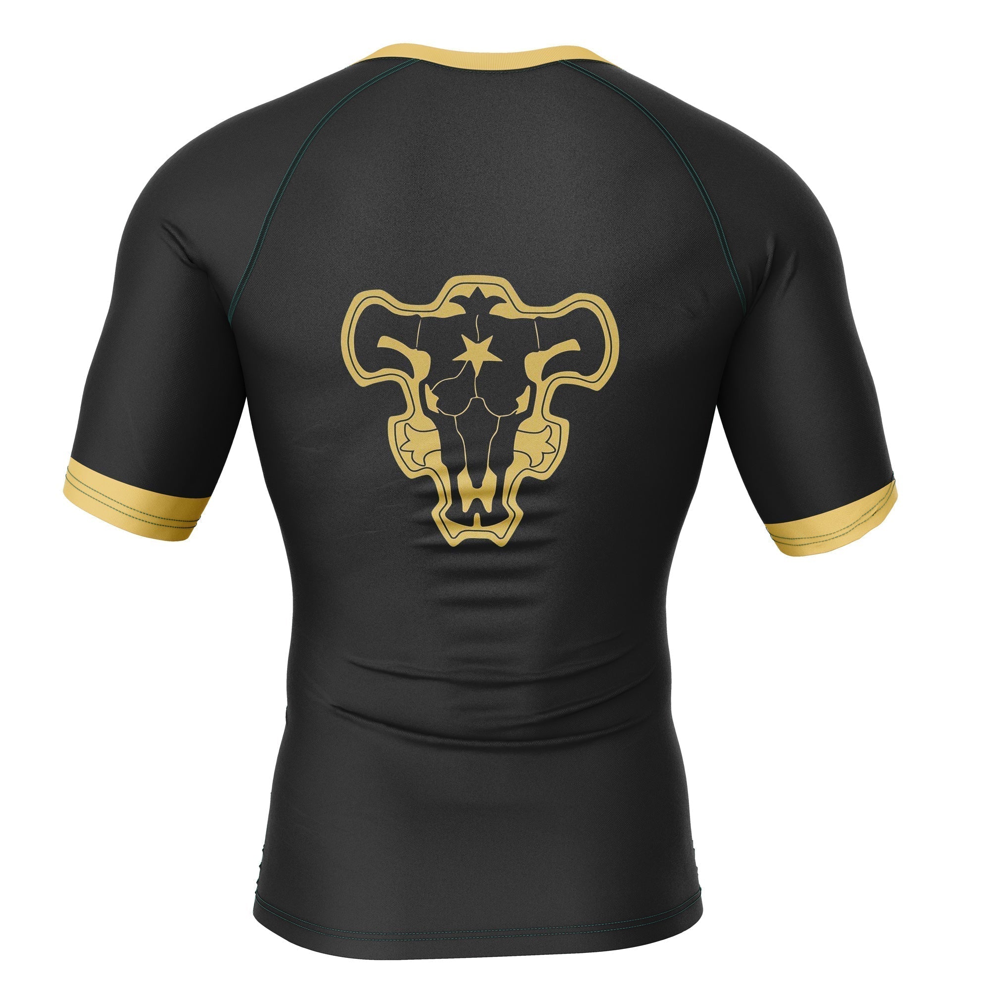 Morukai "Black Bull Black Clover Short Sleeve Rash Guard Compression Shirt