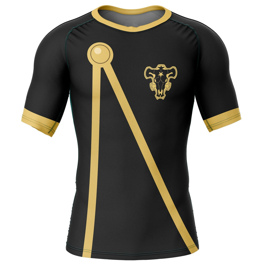 Morukai "Black Bull Black Clover Short Sleeve Rash Guard Compression Shirt