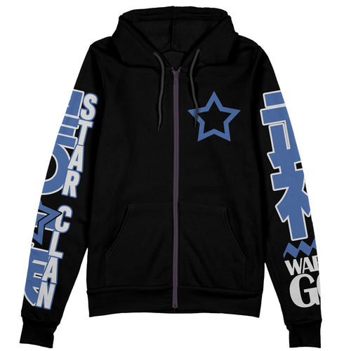 Morukai "Black Star Soul Eater Streetwear Zip Hoodie Jacket