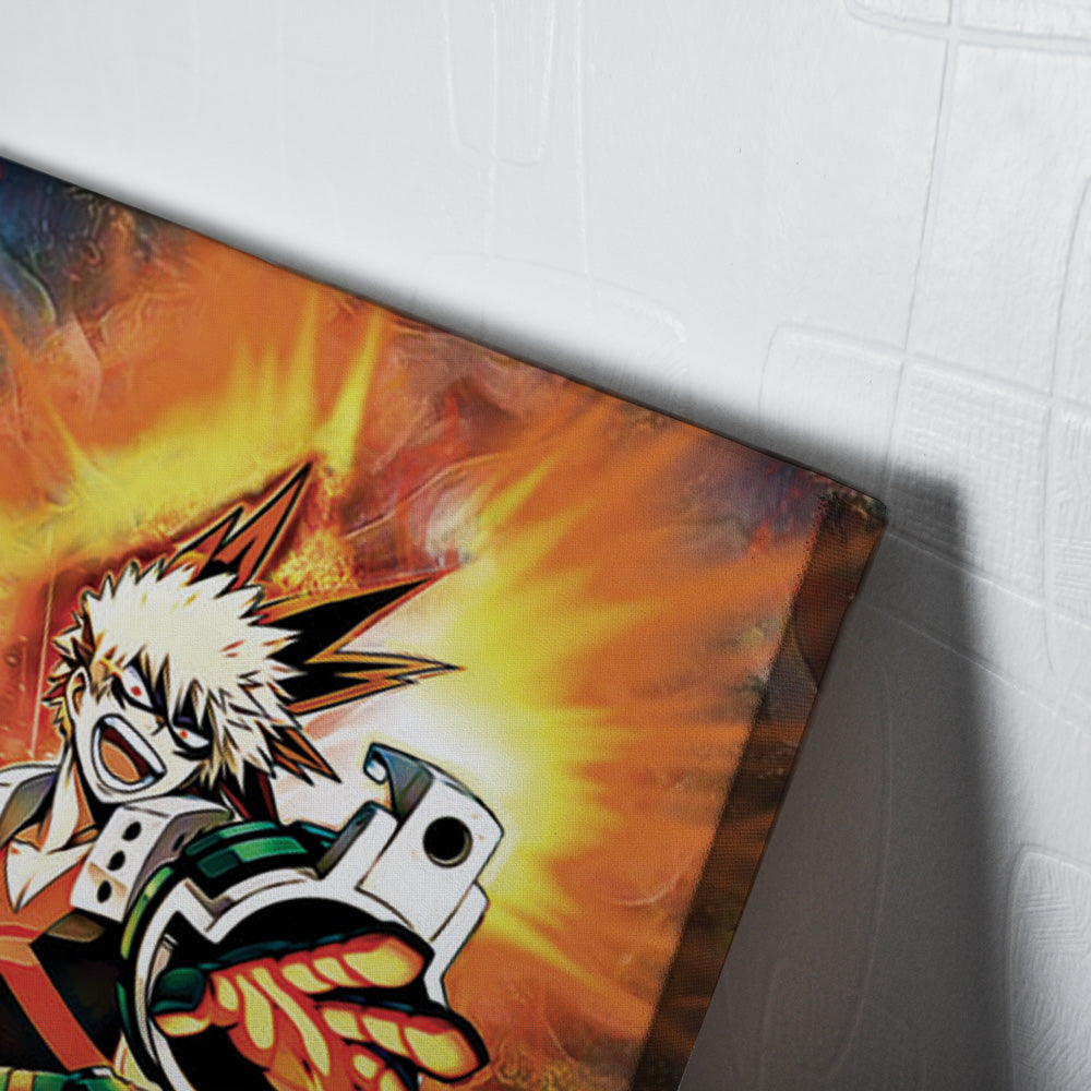Morukai "Blazing Bakugo My Hero Academia Vertical Canvas Print Wall Art