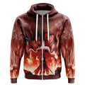 Morukai "Burning" Attack on Titan Streetwear Zip Hoodie Jacket