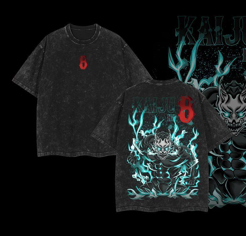 Morukai "Kafka Hibino" Kaiju No. 8 Vintage Washed Oversized T-Shirt