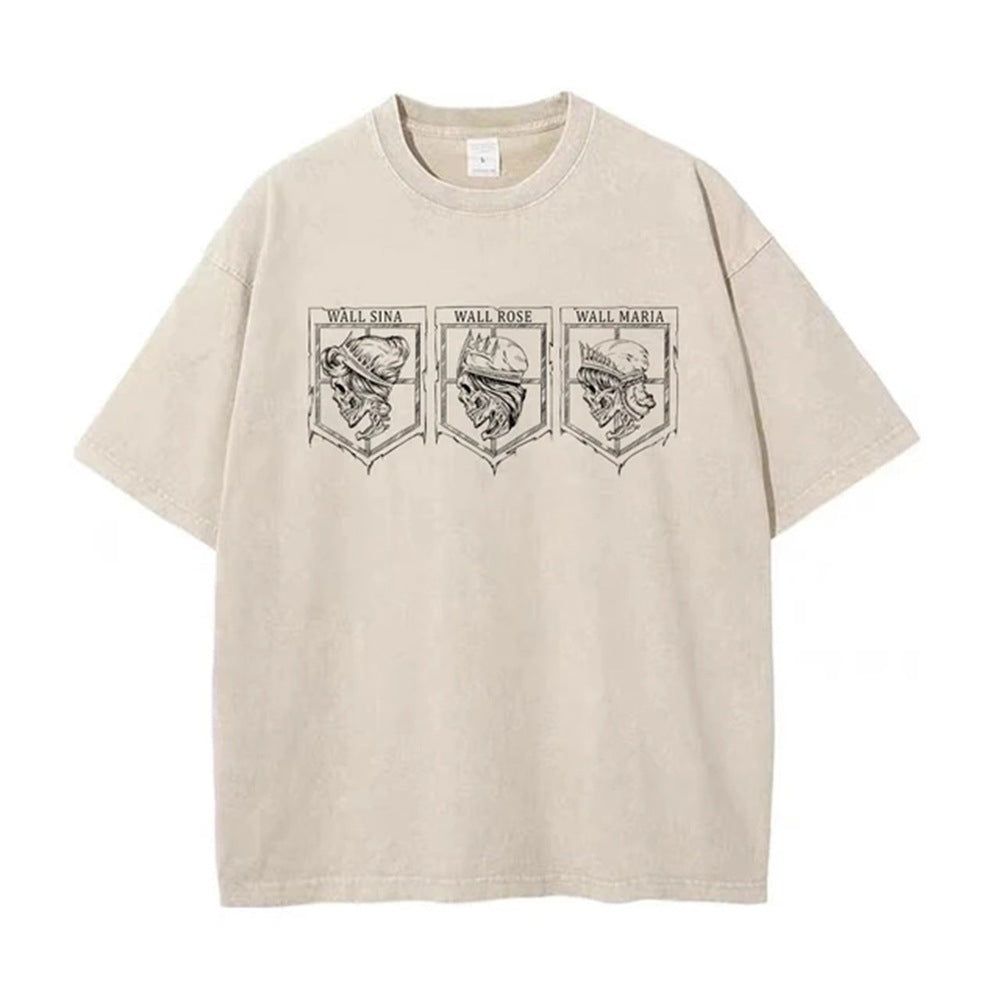 Morukai "Last Defenders" Attack on Titan Vintage Washed Oversized T-Shirt