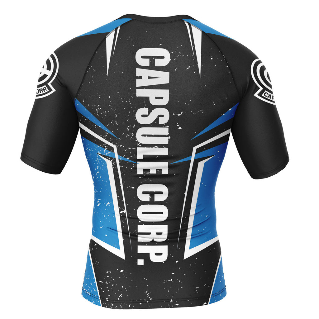 Morukai "Capsule Corp Dragon Ball Z Short Sleeve Rash Guard Compression Shirt