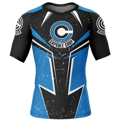 Morukai "Capsule Corp Dragon Ball Z Short Sleeve Rash Guard Compression Shirt