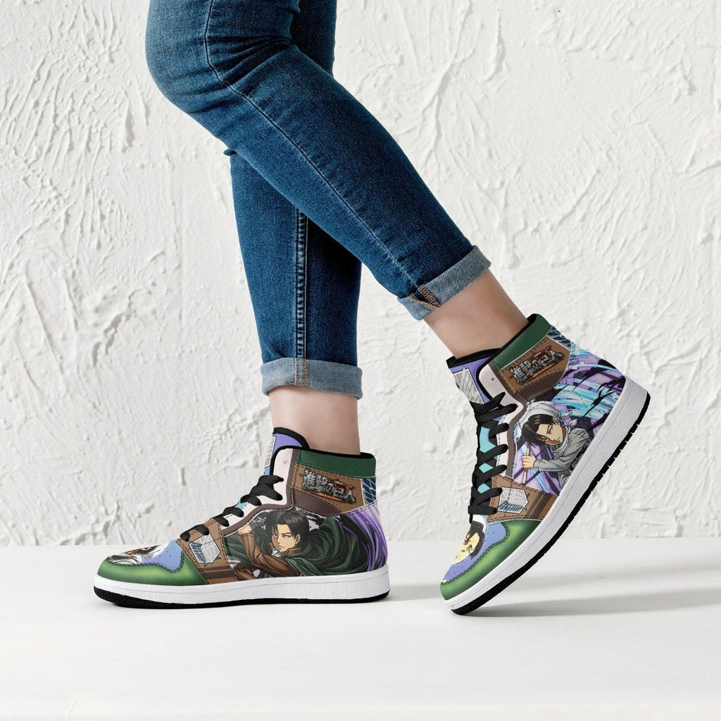 Morukai "Captain Levi Cleaner Shingeki no Kyojin Mid 1 Basketball Shoes