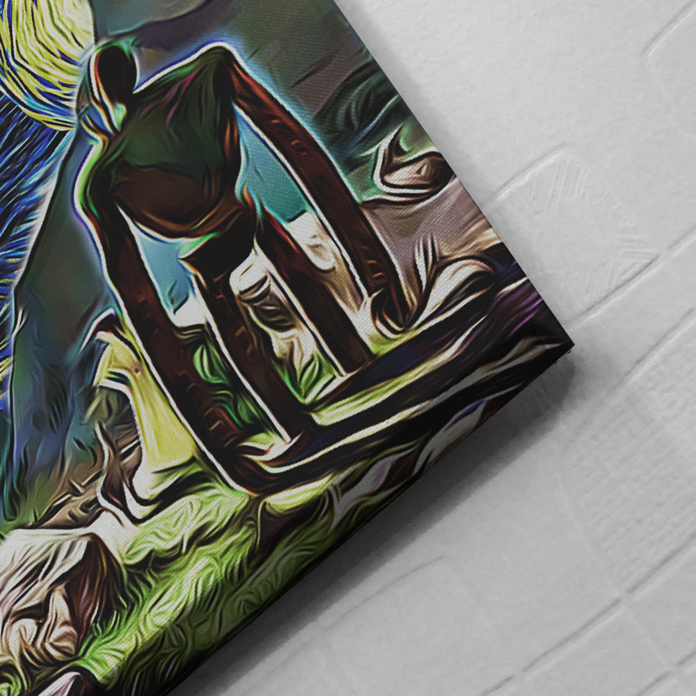 Morukai "Castle in the Sky Starry Night Studio Ghibli Canvas Print Wall Art