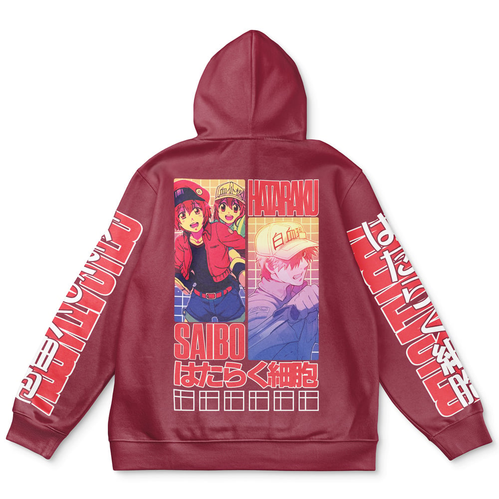 Morukai "Red Blood Cell" Cells at Work! Streetwear Hoodie