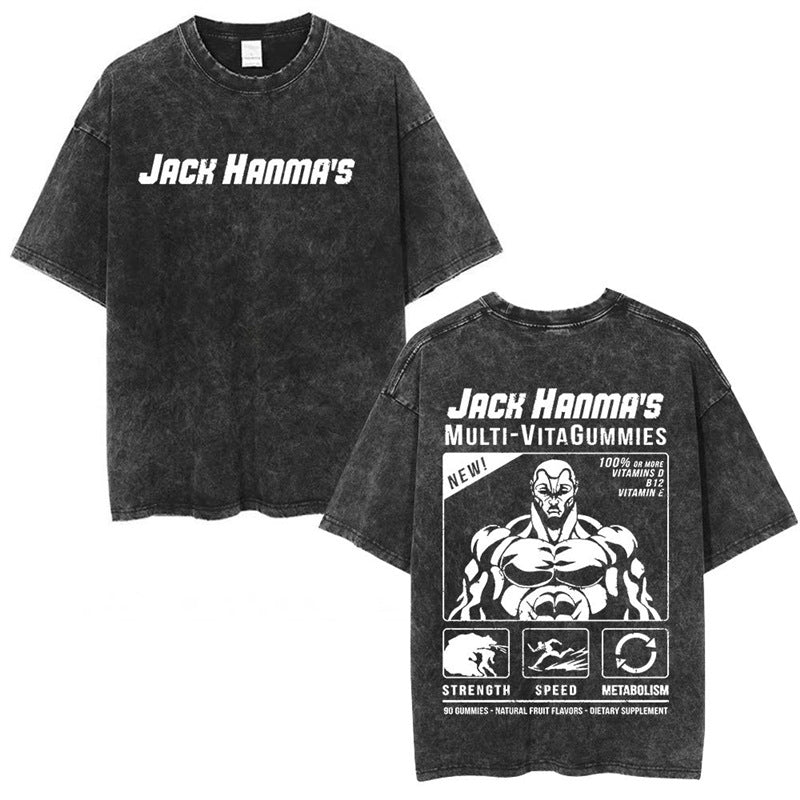 Morukai "Jack Hanma" Baki Hanma Vintage Washed Oversized T-Shirt