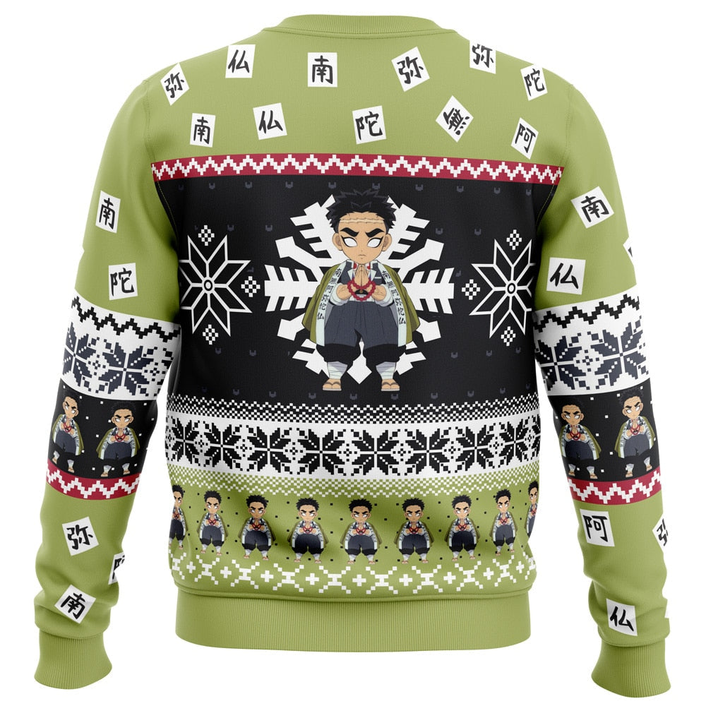 Morukai "Chibi Christmas Gyomei Himejima Demon Slayer Ugly Sweater