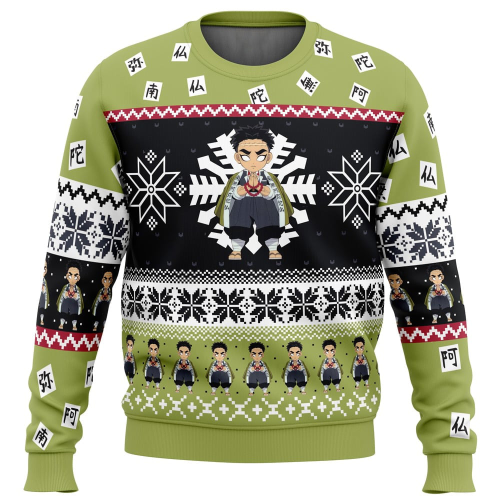 Morukai "Chibi Christmas Gyomei Himejima Demon Slayer Ugly Sweater
